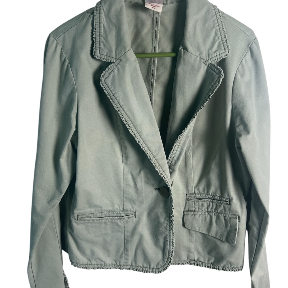 Faded Glory Missy Casual Blazer with Notched Lapels and Relaxed Fit Size 14